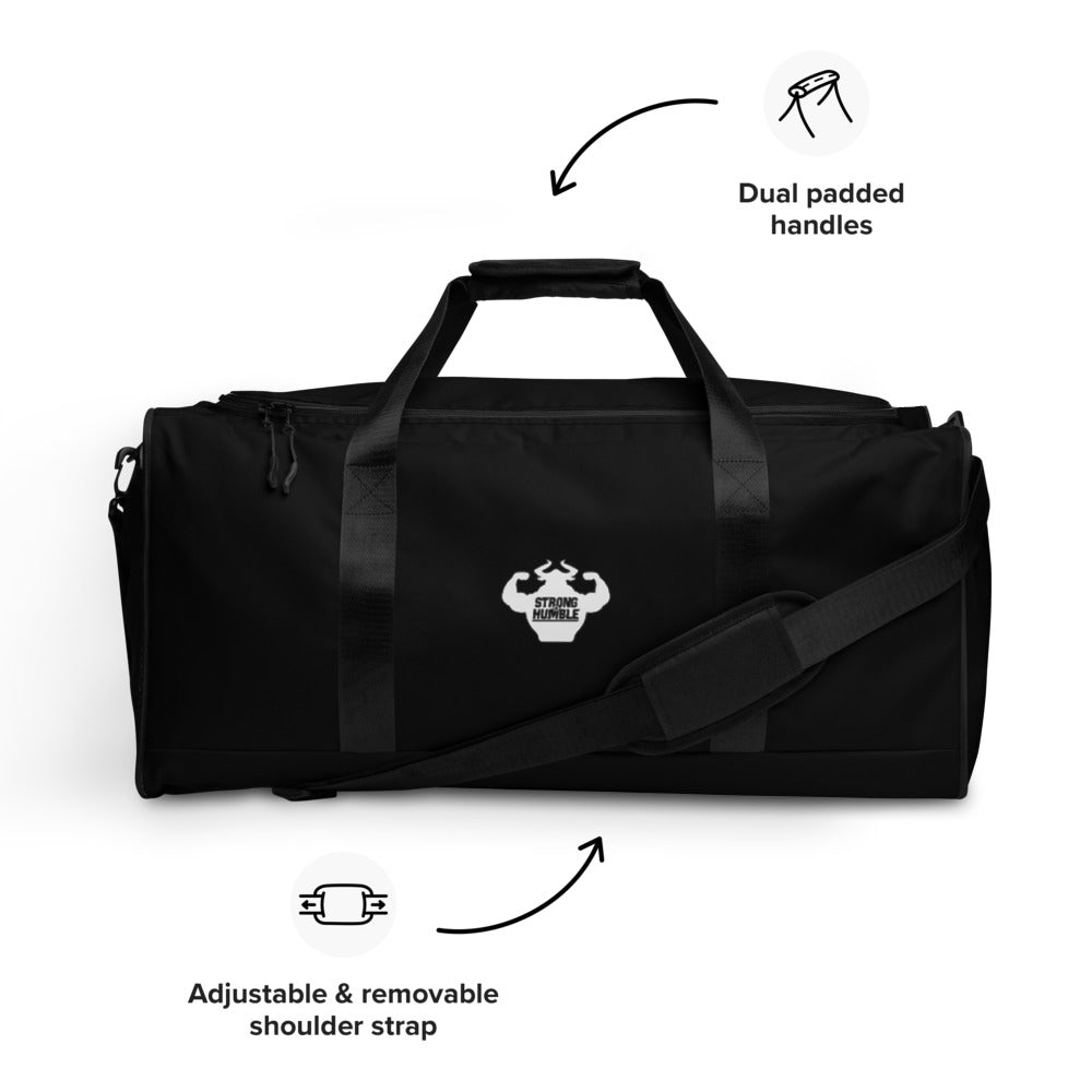 Strong and Humble Classic Logo Gym Bag (Black)  - Strong and Humble Apparel