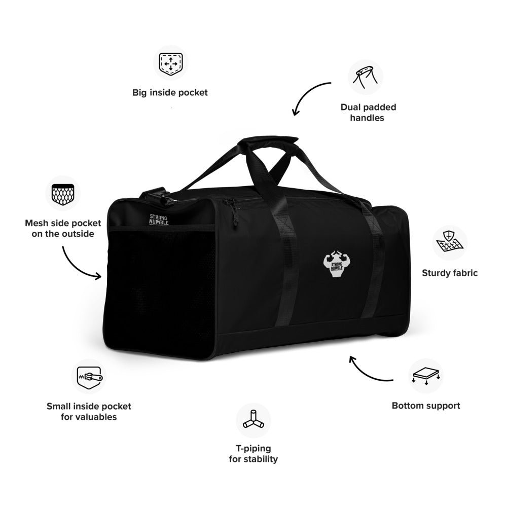 Strong and Humble Classic Logo Gym Bag (Black)  - Strong and Humble Apparel