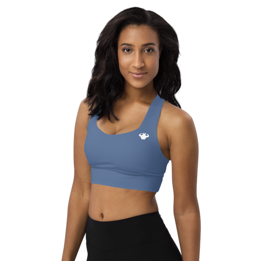 Strong and Humble Kashmir Blue Longline Sports Bra - Strong and Humble Apparel