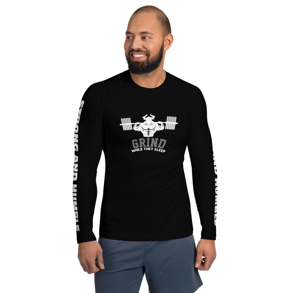 Grind While They Sleep Men's Rash Guard - Strong and Humble Apparel
