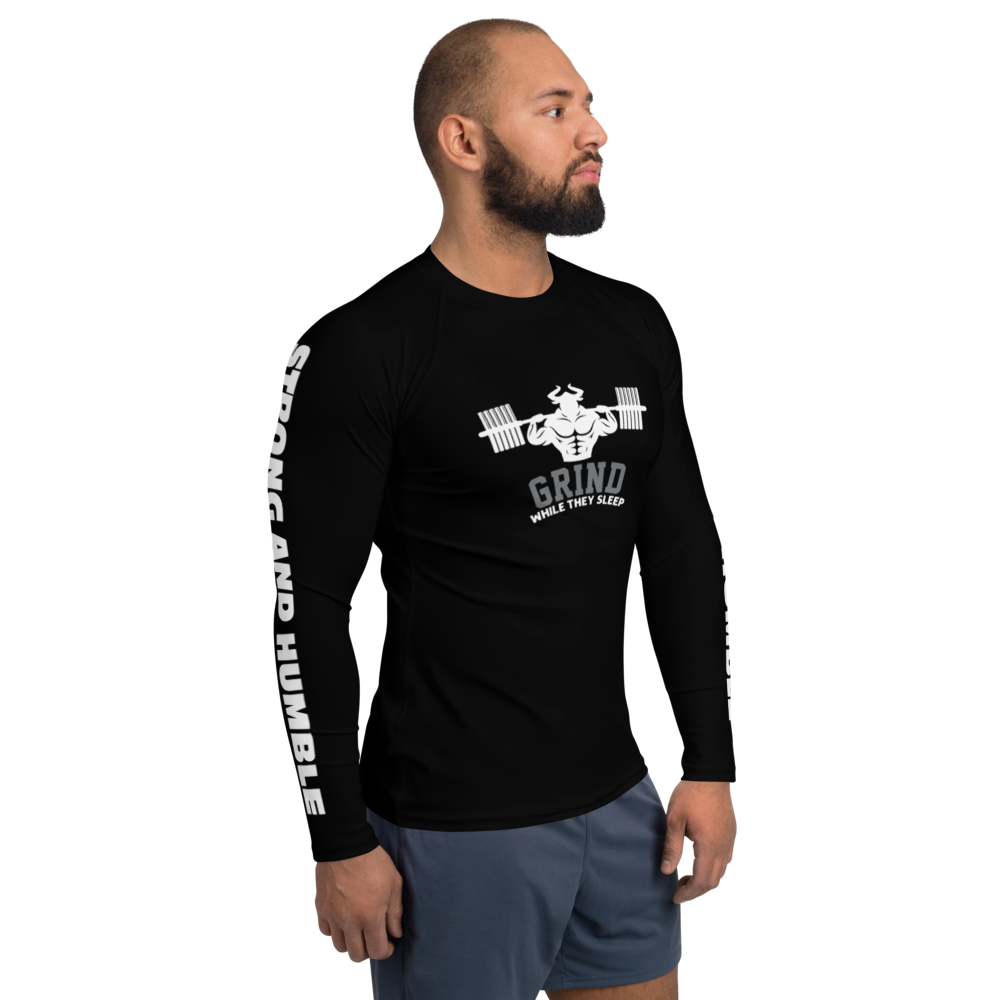 Grind While They Sleep Men's Rash Guard - Strong and Humble Apparel
