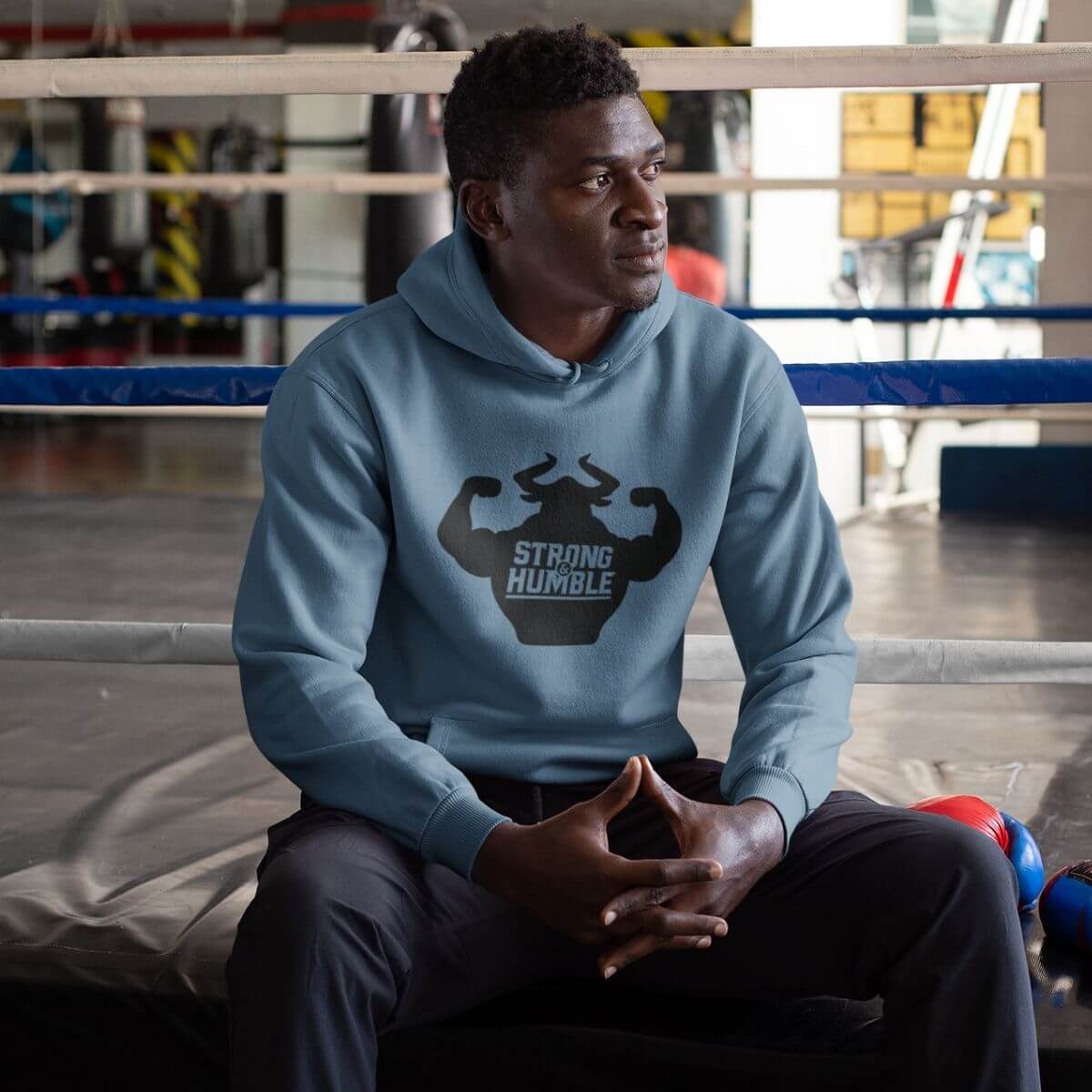 Classic Strong and Humble Men's Indigo Blue Hoodie Hoodie - Strong and Humble Apparel