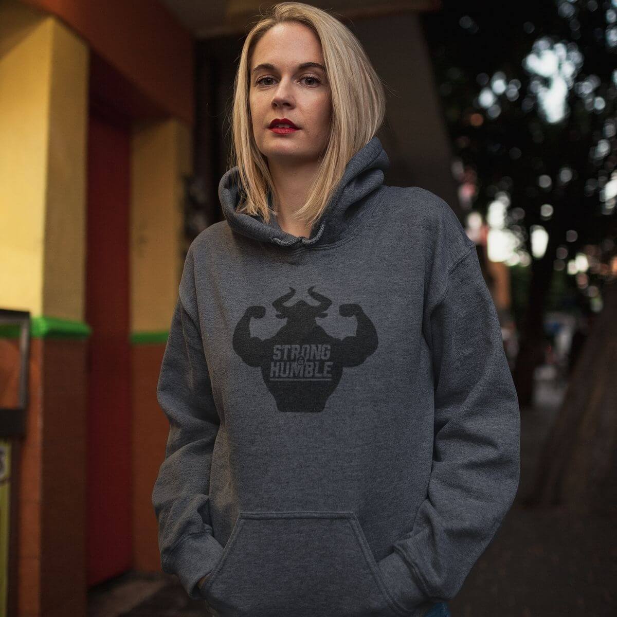 Classic Strong and Humble Women's Dark Heather Grey Hoodie Hoodie - Strong and Humble Apparel