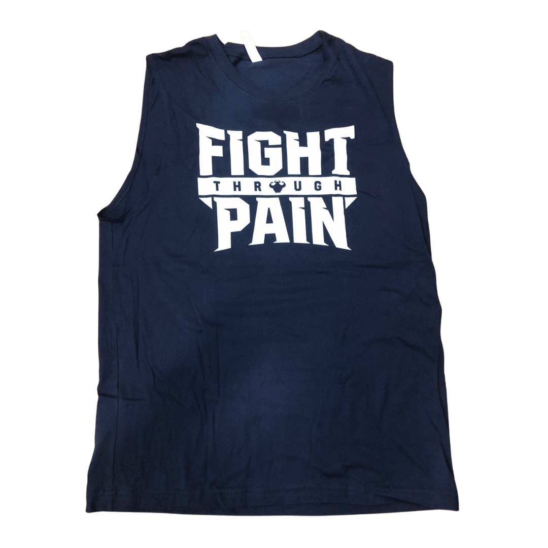 CLEARANCE - Fight Through Pain Men's Cotton Muscle Shirt Muscle Shirt - Strong and Humble Apparel