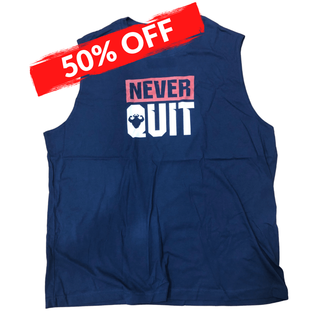 CLEARANCE - Never Quit Men's Cotton Muscle Shirt Muscle Shirt - Strong and Humble Apparel