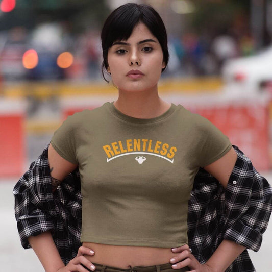Relentless Women's Crop Top T-shirt - Strong and Humble Apparel