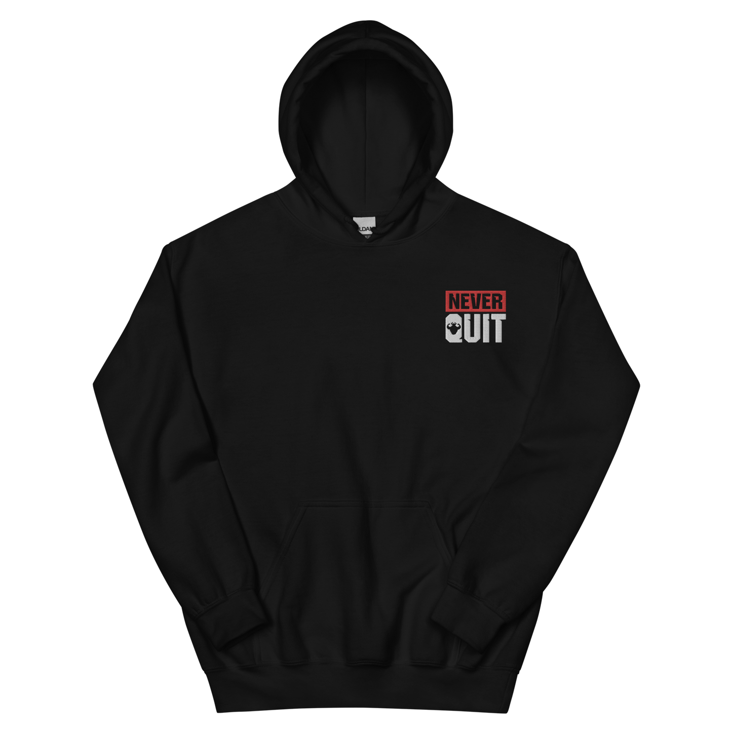 Never Quit Embroidered Logo Hoodie - Strong and Humble Apparel