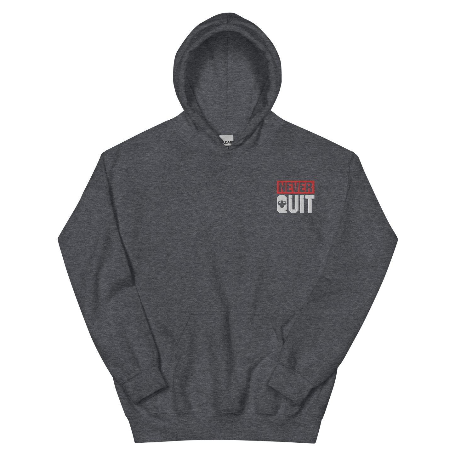 Never Quit Embroidered Logo Hoodie - Strong and Humble Apparel