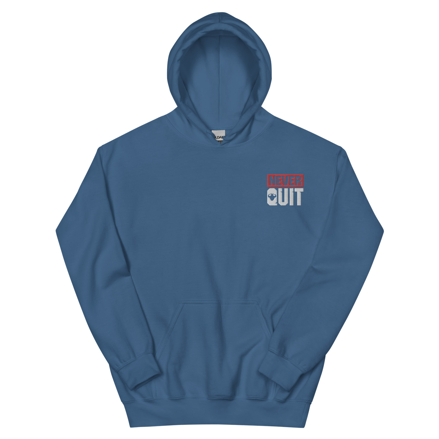 Never Quit Embroidered Logo Hoodie - Strong and Humble Apparel