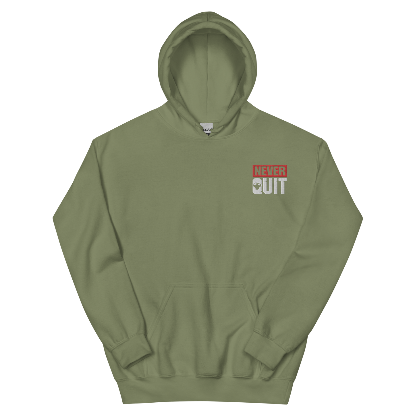 Never Quit Embroidered Logo Hoodie - Strong and Humble Apparel