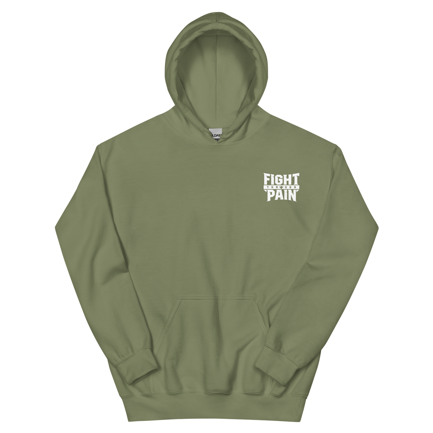 Fight Through Pain Embroidered Logo Hoodie - Strong and Humble Apparel