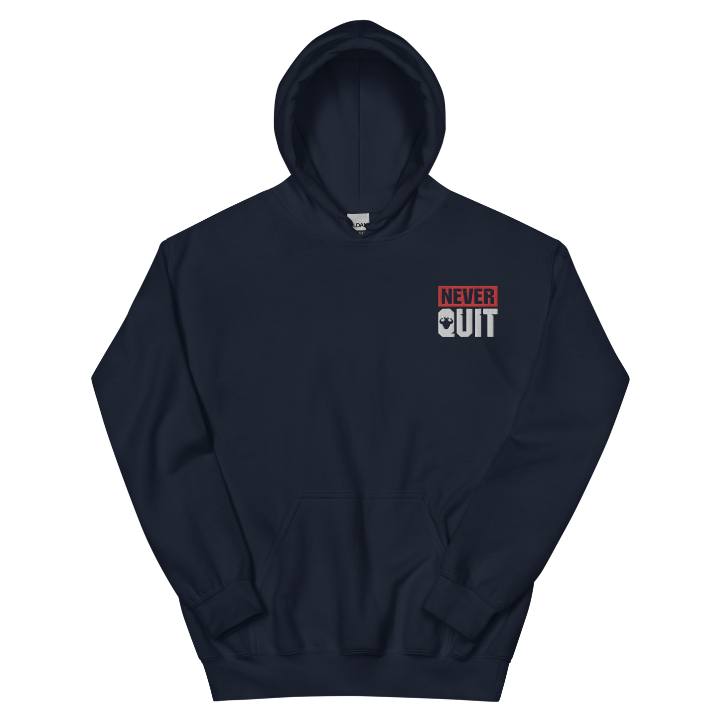 Never Quit Embroidered Logo Hoodie - Strong and Humble Apparel
