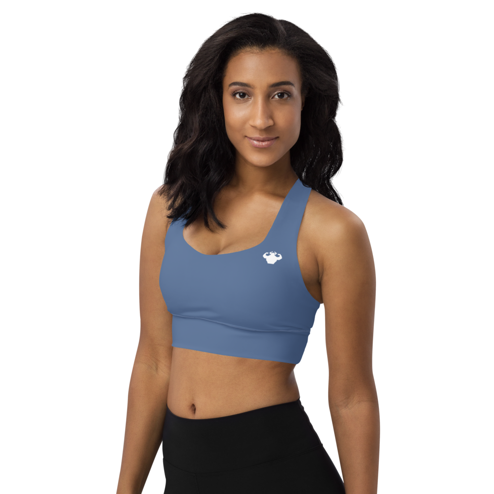 Strong and Humble Kashmir Blue Longline Sports Bra